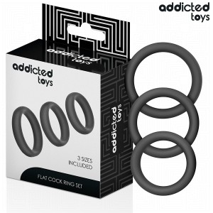 ADDICTED TOYS - CONJUNTO DE ANÃIS PLANOS DE SILICONE